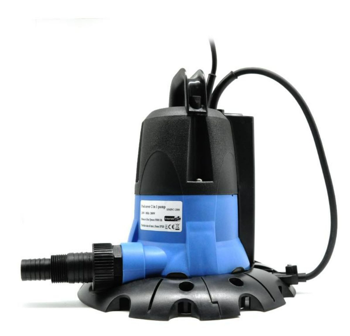 COIL Tauchpumpe Entwässerungspumpe, Abwasserpumpe, Poolpumpe, Schwimmbadpumpe, Durchflussmenge: 5500 l/h, 5m Hebekapazität, 200W Leistung