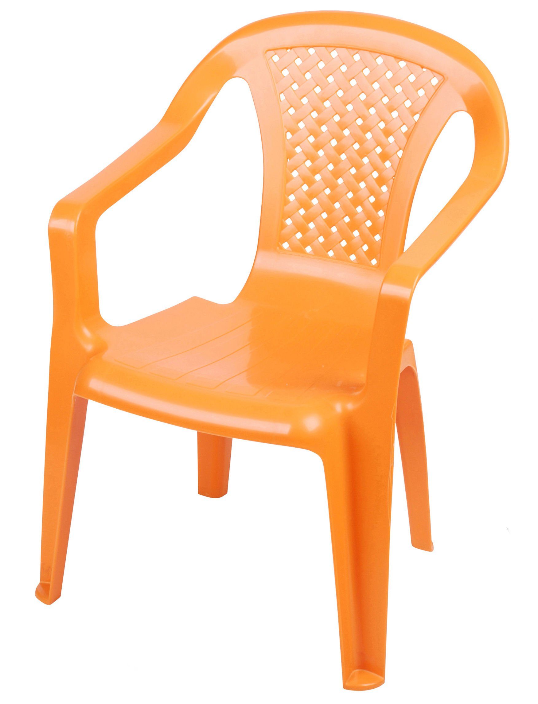 Spetebo Kinderstuhl Kinder Gartenstuhl aus Kunststoff - orange (einteilig, 1 St)