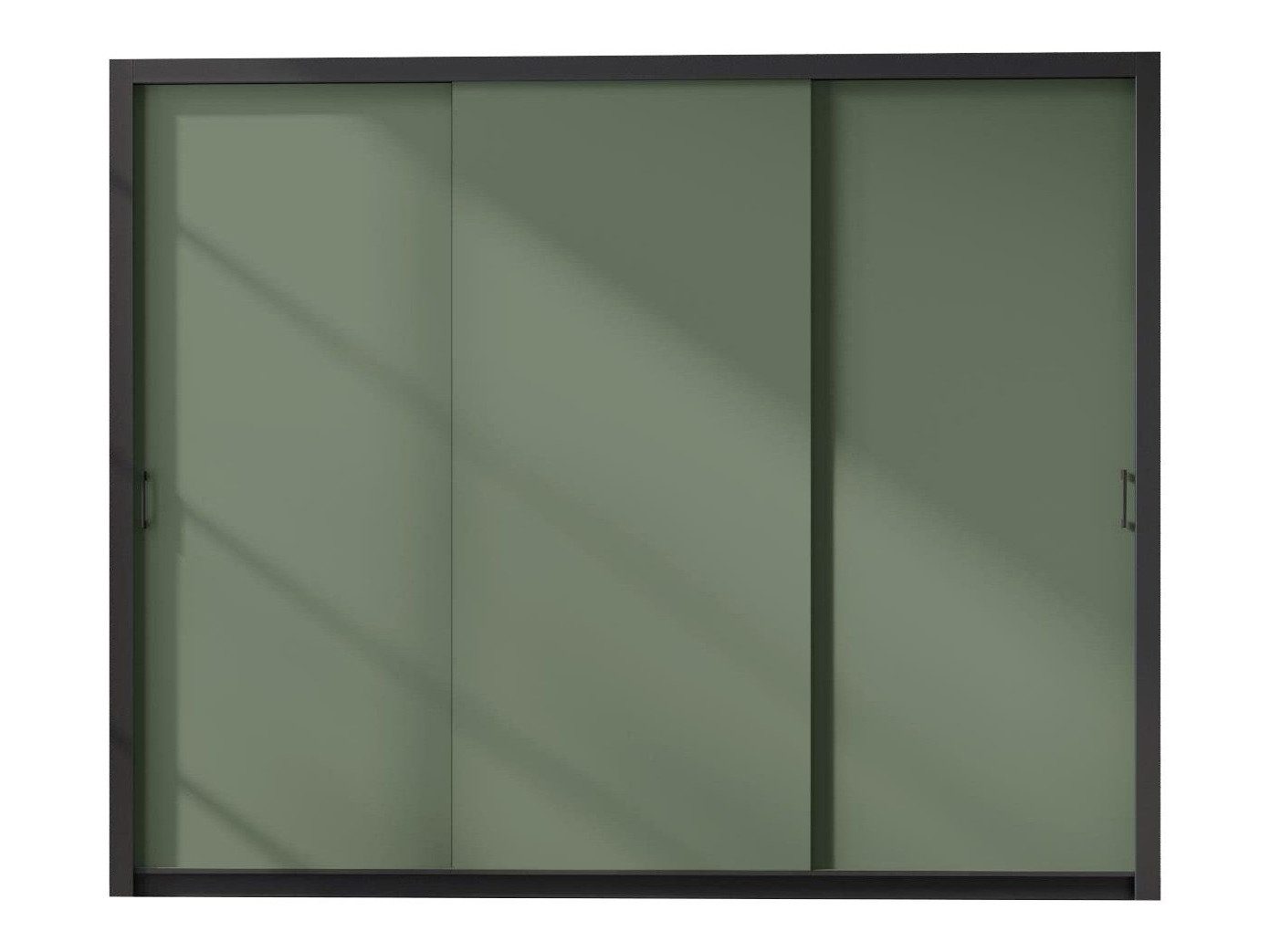 Beautysofa Kleiderschrank Außergewöhnliche moderne stilvolle Garderobe mit Schiebetür FRAMA II (Geräuchertes Grün/Tiefe Sahara/Toffee) B:185/255H:206/T:60CM