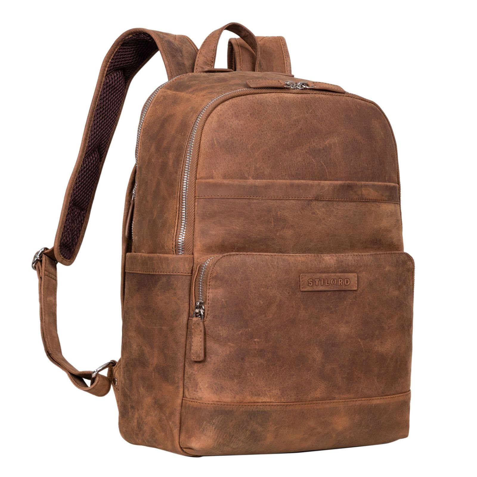 STILORD Notebook-Rucksack "Milan" Klassischer Laptop Rucksack 13,3 - 14 Zoll Echt Leder