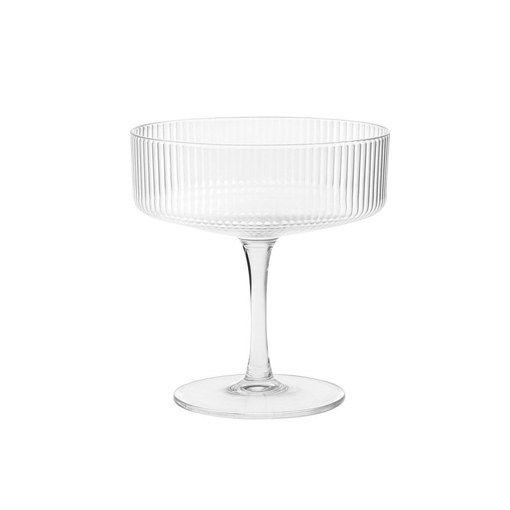 DAL CERO Martiniglas Cocktailglas 200 ml –Elegantes geripptes Glas für Cocktails & Desserts, 1-tlg.