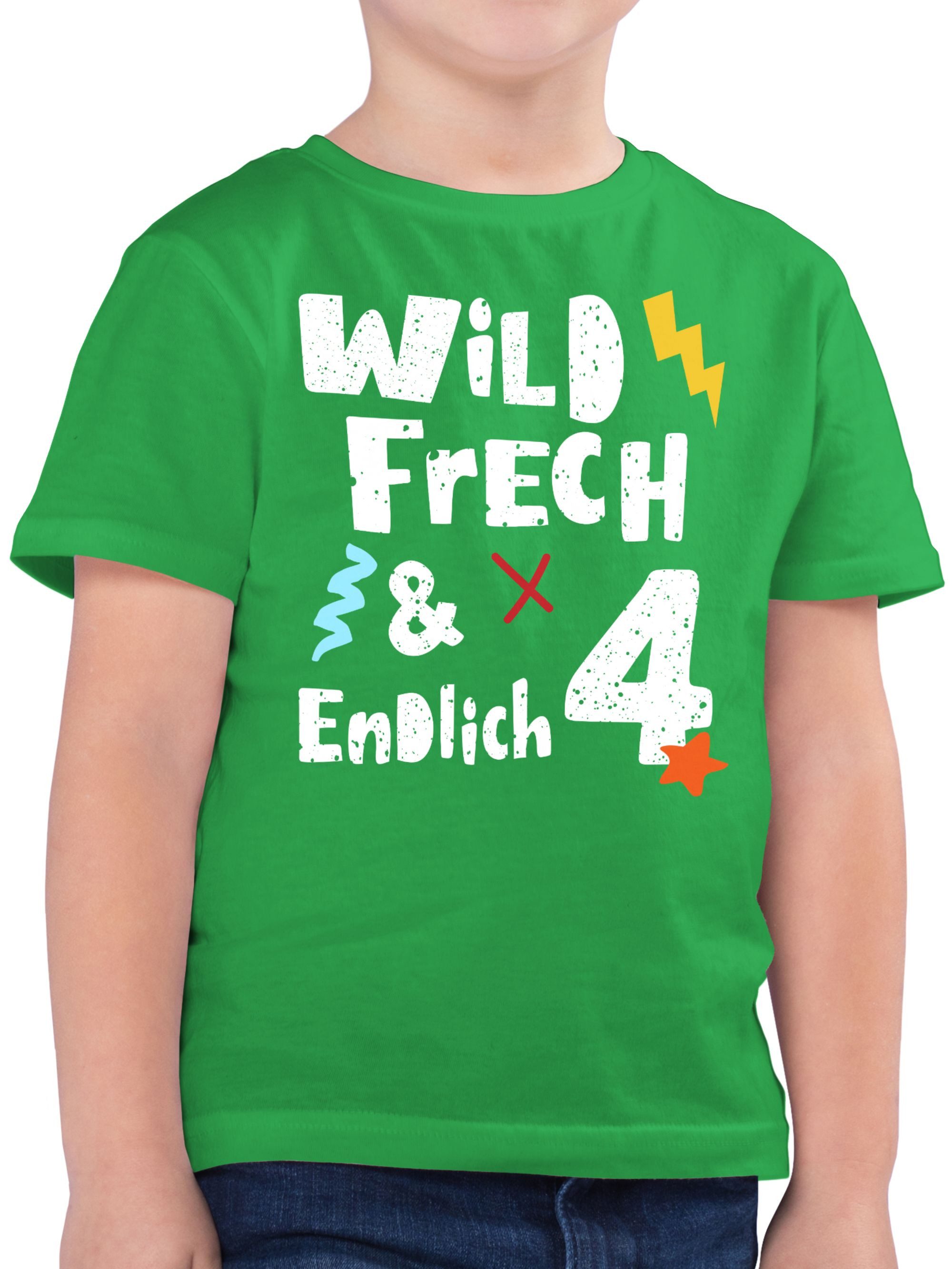 T-Shirt Wild frech und endlich 4 - Vier Jahre Wunderbar