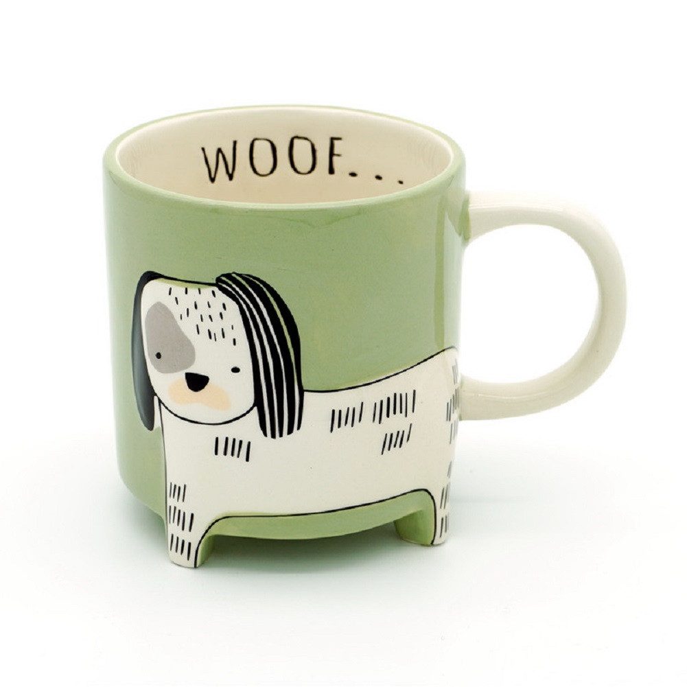 Winkee Кружки Animal Hund - Lama - Fuchs Kaffeebecher, Keramik, ca. Ø 9,5 x 10 cm, für 500ml