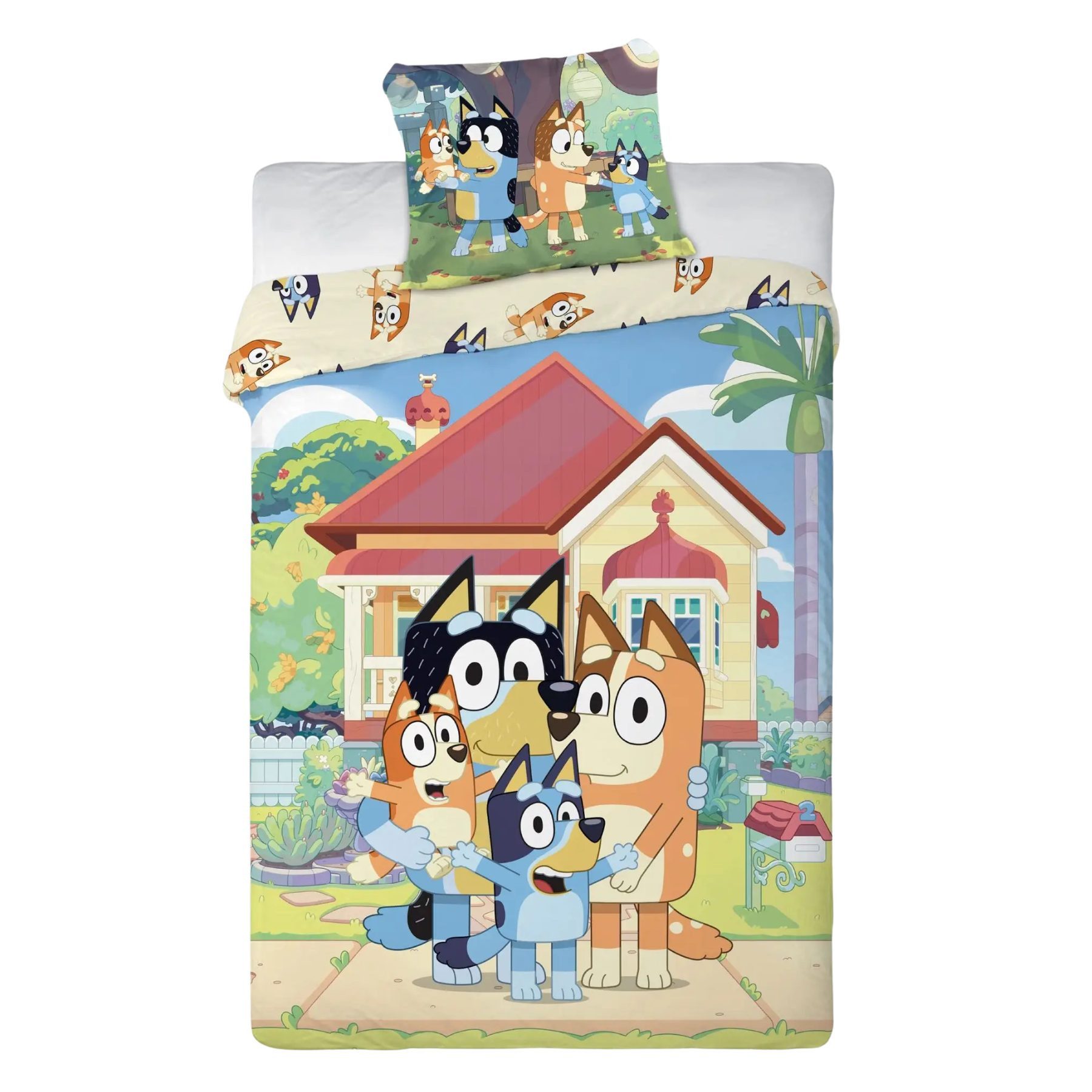 Bluey Bettwäsche Bettbezug Kissenbezug 140 x 200 cm 60 x 63 cm, Baumwolle