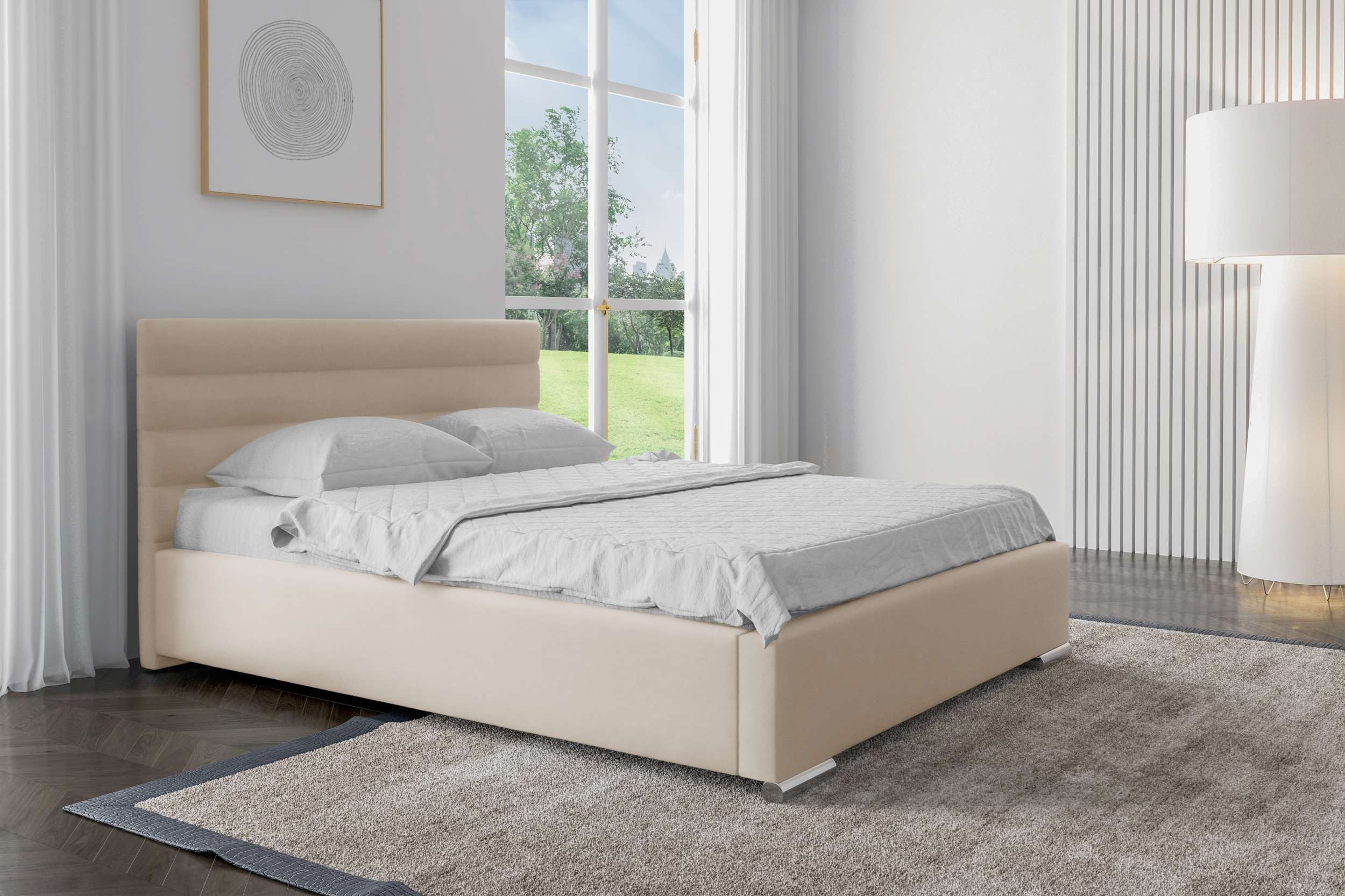 99rooms Polsterbett Salvio (Schlafzimmerbett, Bett), 120/140/160/180/200x200 cm, wahlweise mit Bettkasten, mit Lattenrost