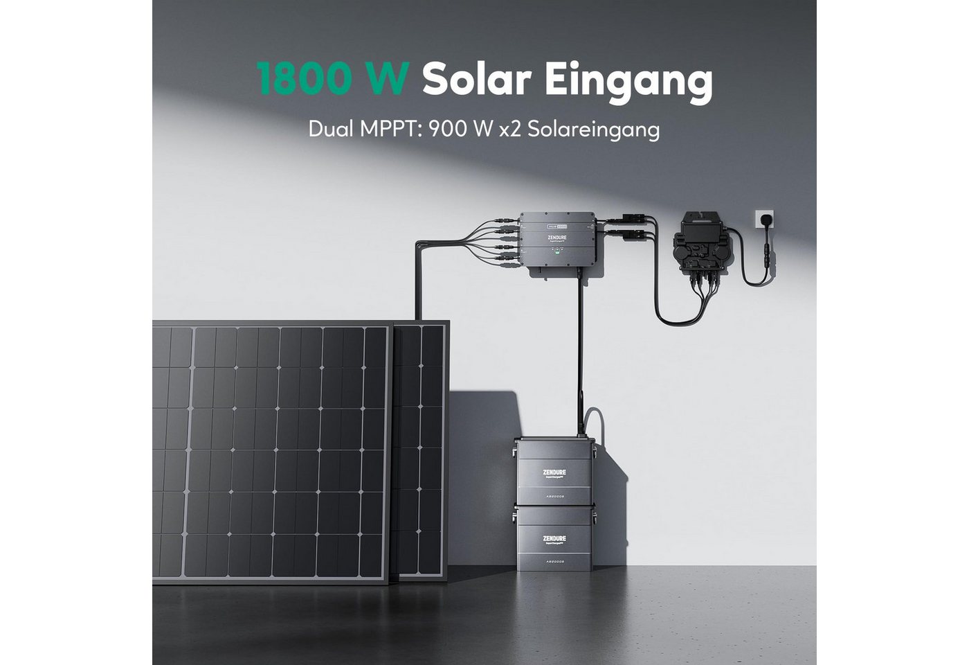 Thumbnail - ZENDURE SuperCharged Balkonkraftwerk SolarFlow, Hub2000 mit 1800W Solar Eingang, 1200W Ausgang, 4×AB2000S 7680Wh LiFePO4...