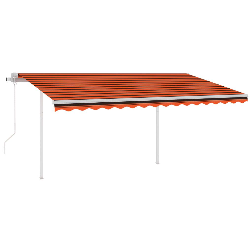 Thumbnail - vidaXL Markise Automatische Markise mit LED & Windsensor 4,5x3 m Orange Braun (1-St)