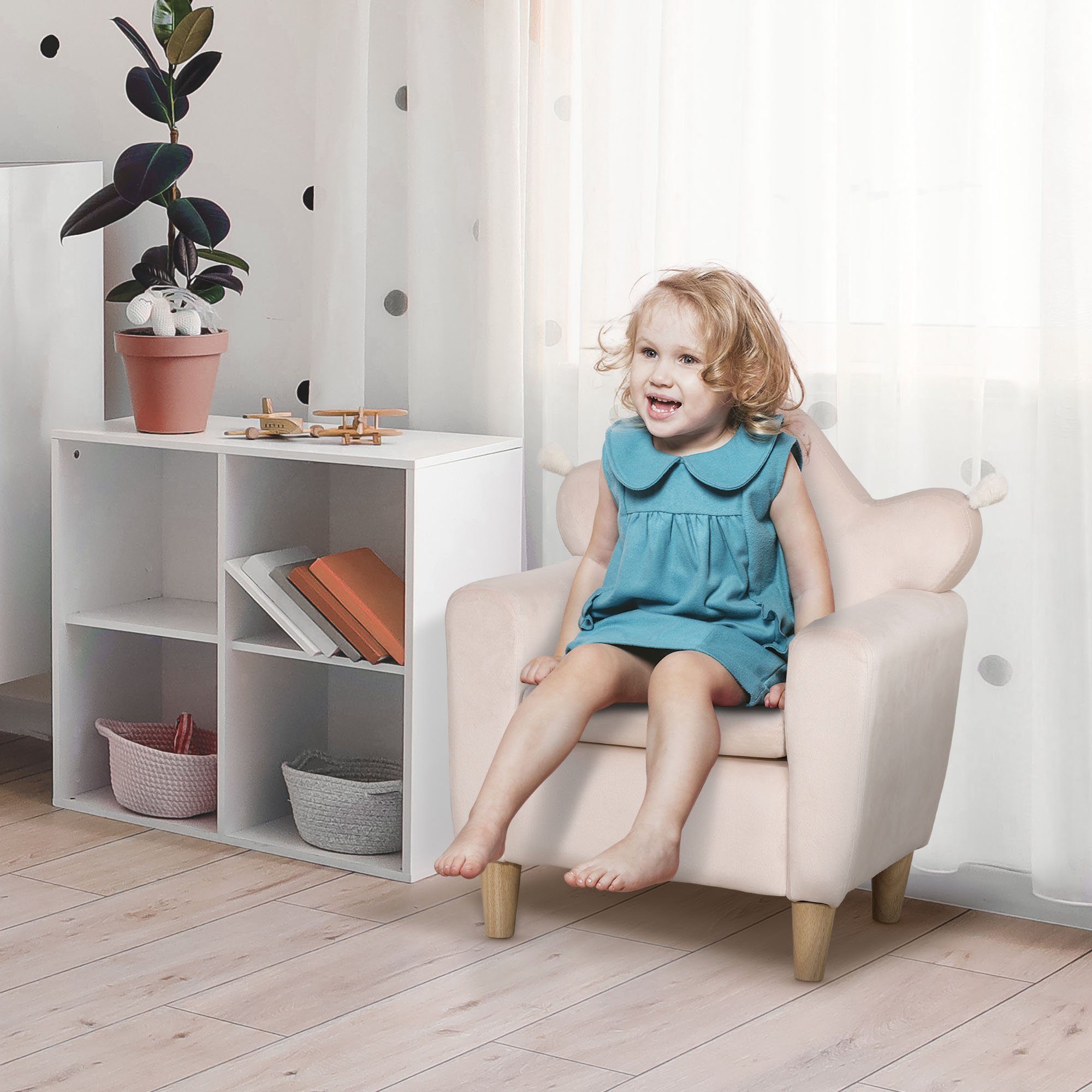 für x 3-7 Kindersessel, x HOMCOM Sessel Jahre), Kinderstuhl 50B Hellrosa 42T (Set, Kindersofa, Kindermöbel, Kinder 58H cm 1-St., Spielzimmer,