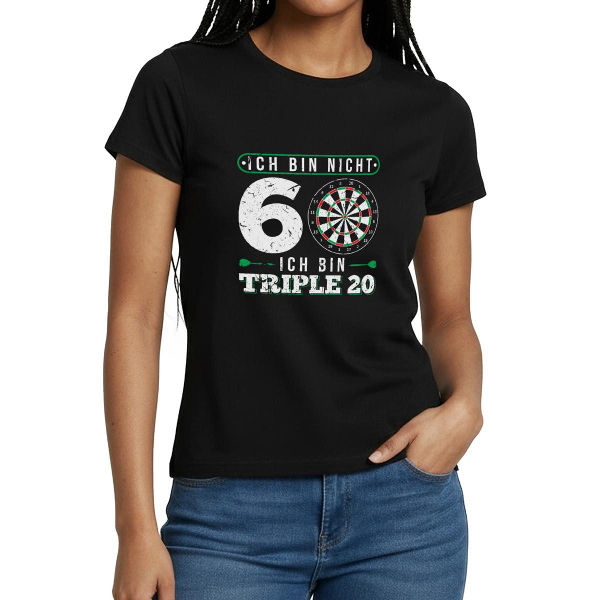 T-Shirt 60. Geburtstag, Dart, Triple 20 Frauen T-Shirt