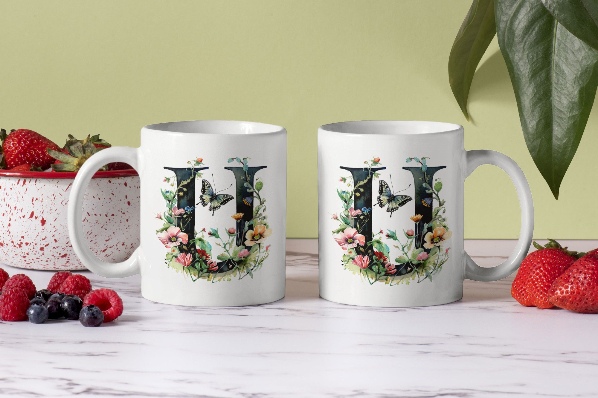 WS-Trend Tasse Name A bis Z Blumen Schmetterlinge Kaffeetasse Teetasse Geschenkidee, Keramik – Bild 2 von 2