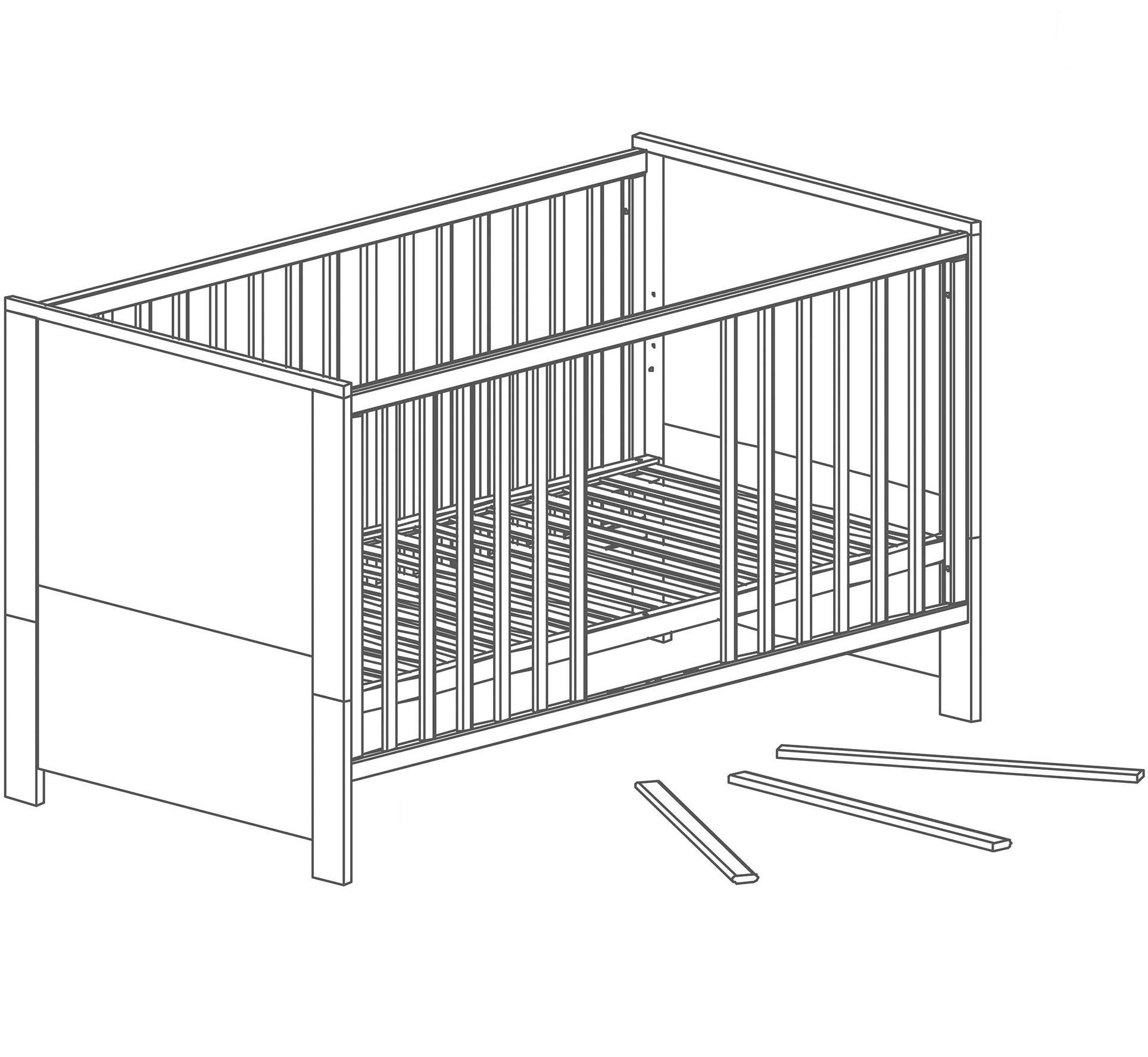 roba® (Spar-Set, Made Kinderbett Wickelkommode), mit Kinderbett, & Europe Babymöbel-Set in 2-St., Olaf, Wickelkommode;