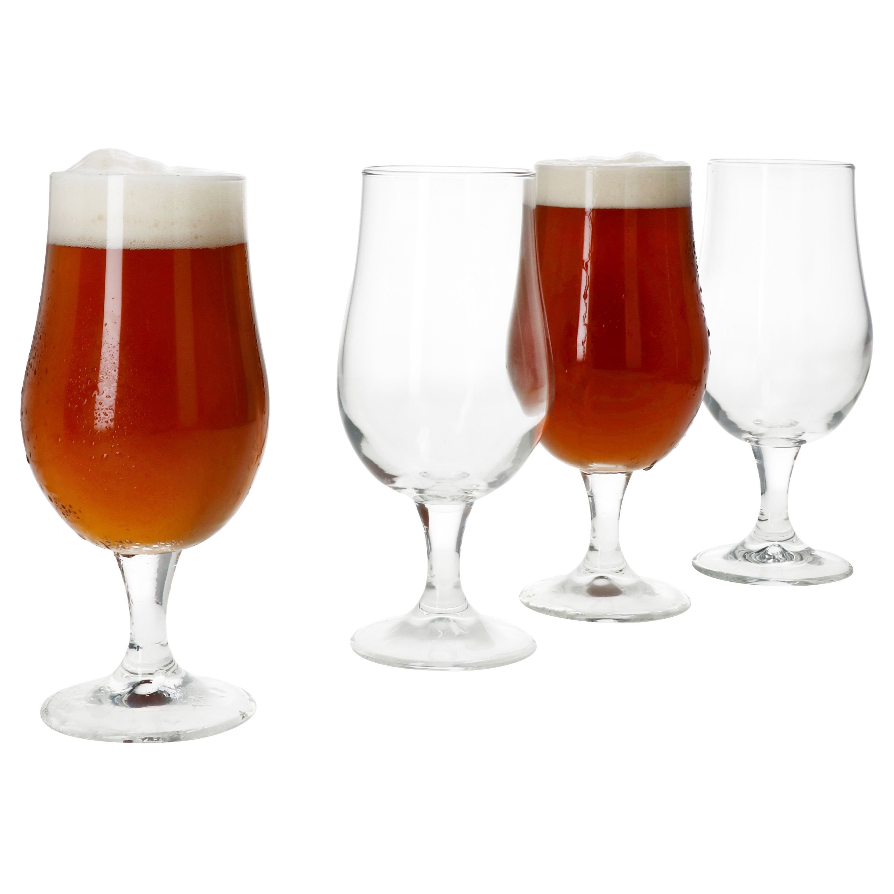 Bierglas 4x Artisan Pilsglas 350ml Biergläser klar 0,35L aus Glas Biertulpe