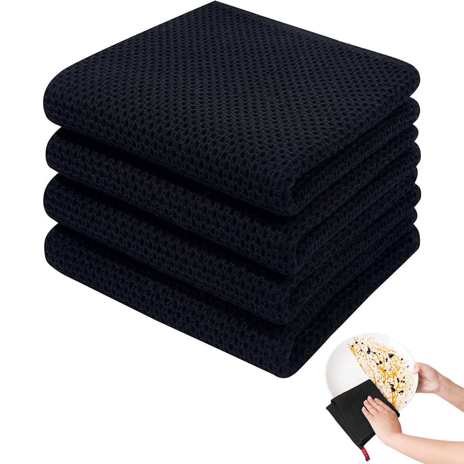 MODFU Geschirrtuch Küchentücher Set Baumwolle Spültuch, (Küchenhandtuch 4er günstig online kaufen