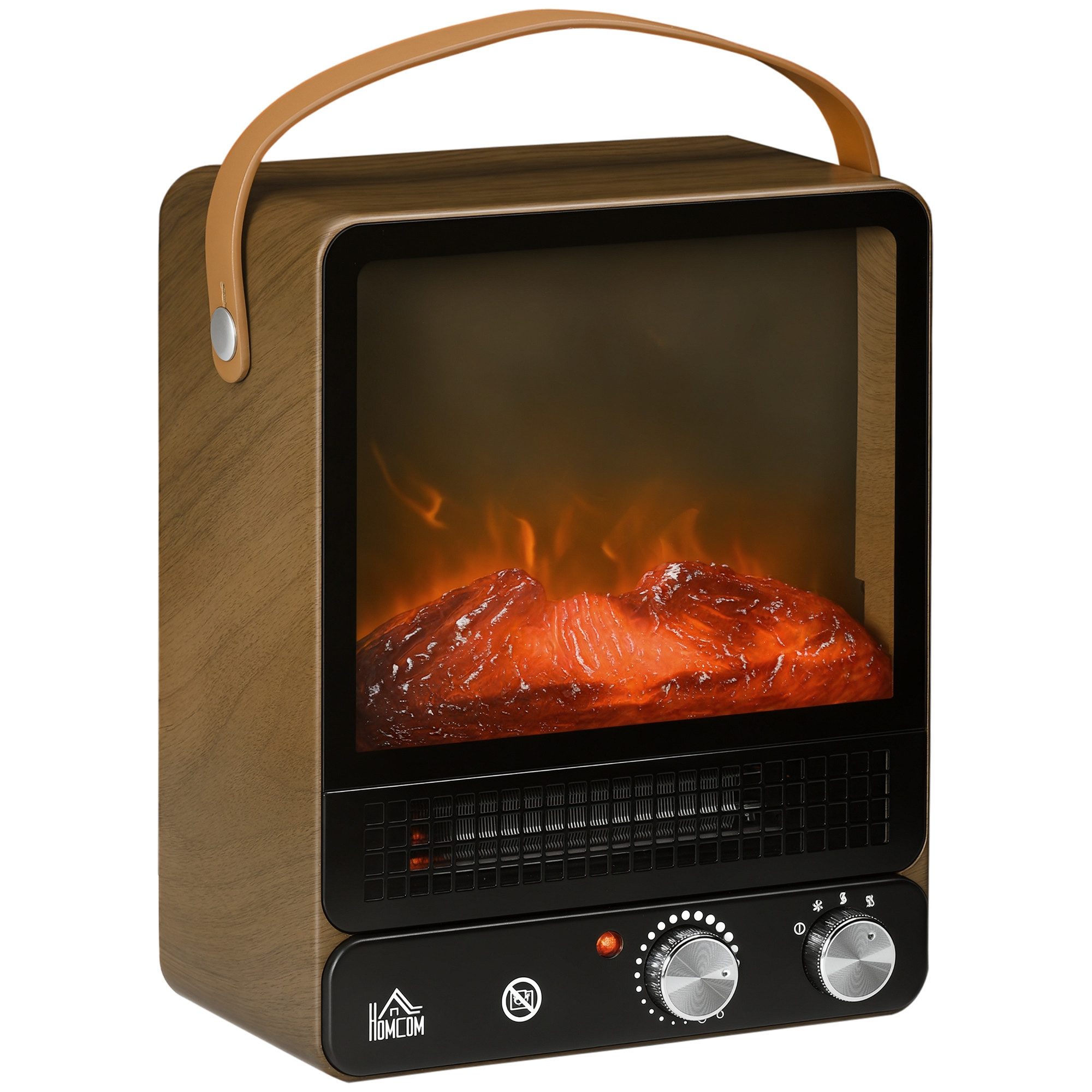 HOMCOM Elektrokamin Geräuscharmer Standkamin mit Griff, günstig online kaufen