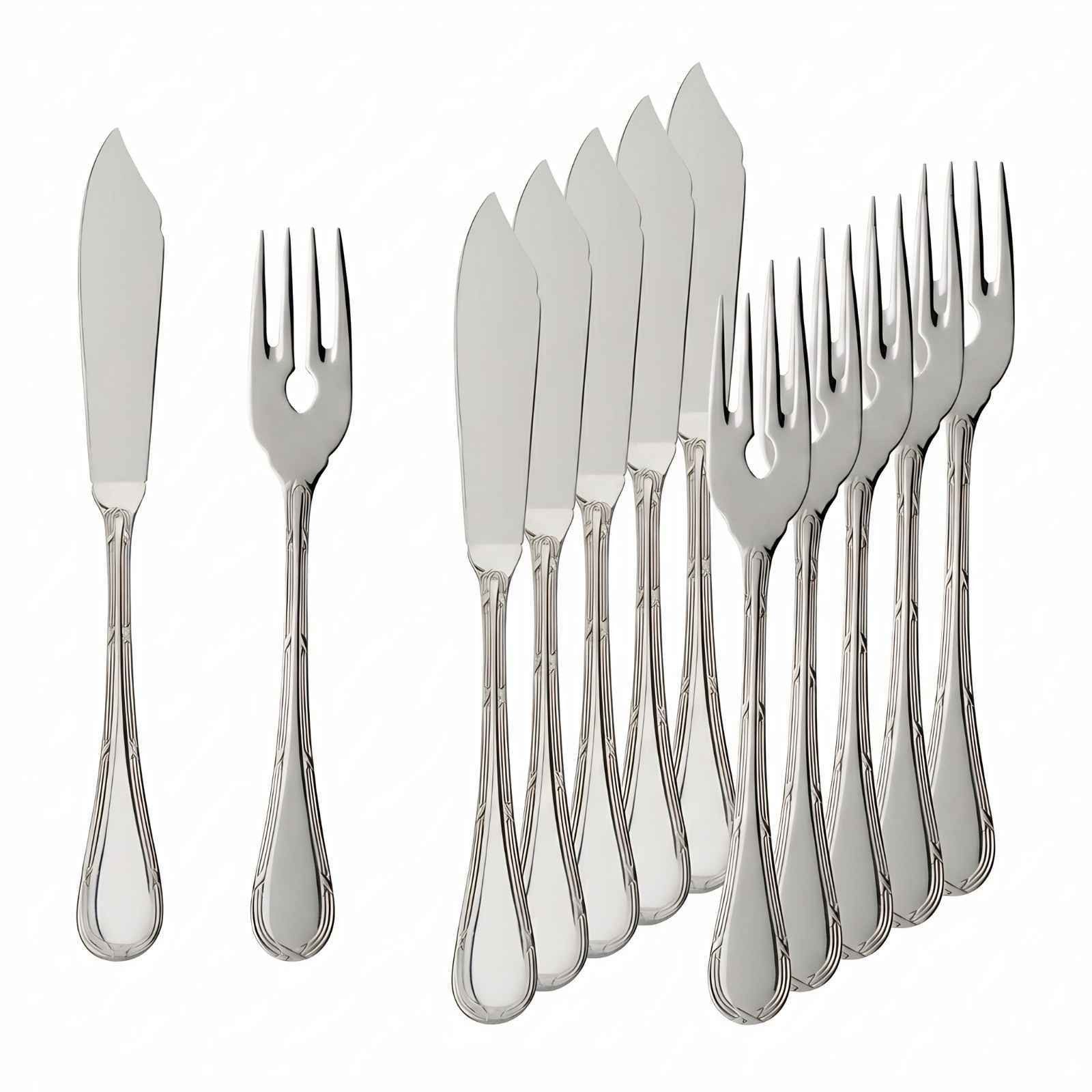 Villeroy & Boch Kreuzband Septfontaines Fischbesteck 6er Set (12-tlg), 6 Personen