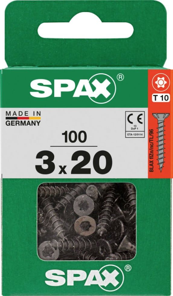 SPAX Schnellbauschraube Spax Universalschrauben 3 x 20 mm T10 Vollgewinde