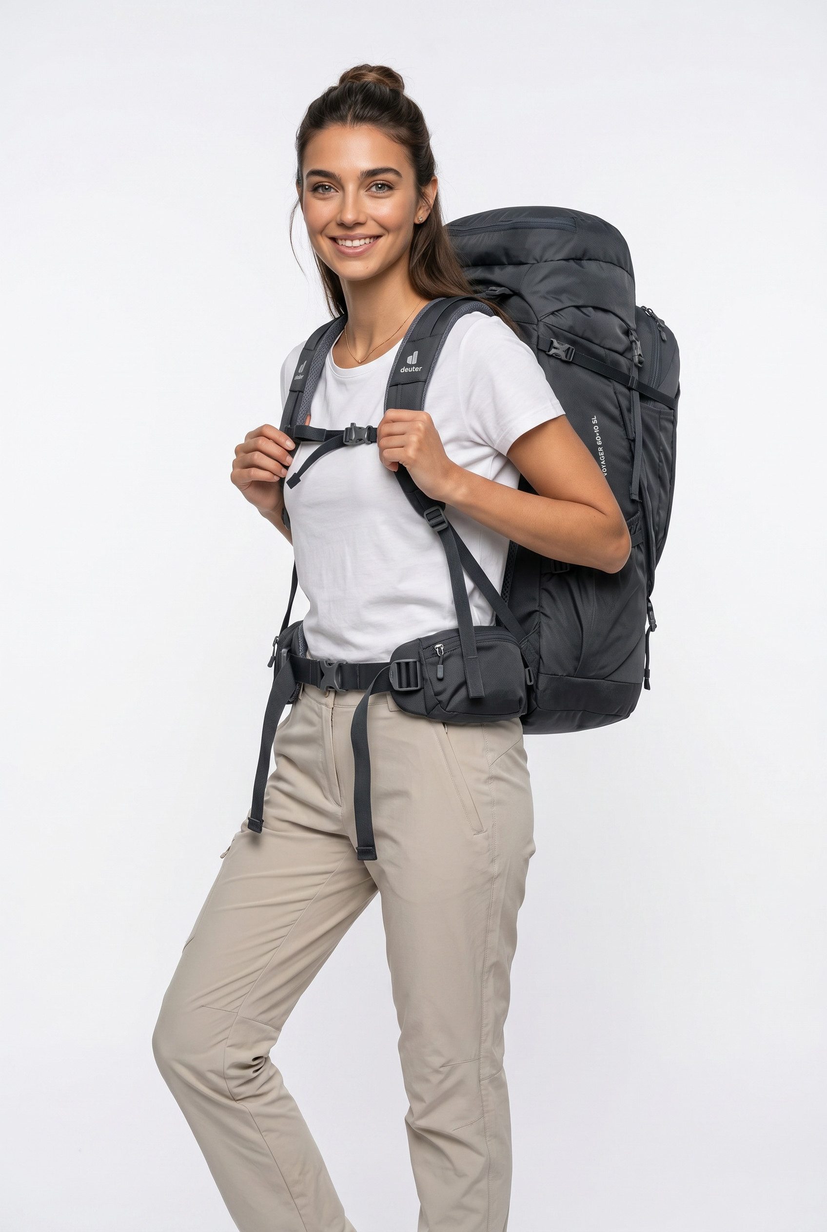 deuter Reiserucksack Voyager 60+10 SL (2-tlg), mit 60 Liter Volumen und 10 Liter Volumen Daypack