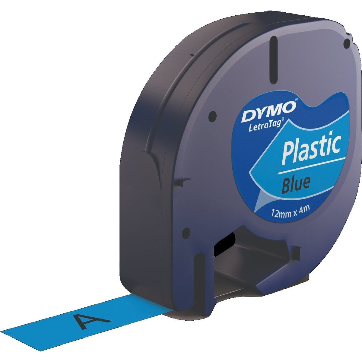 DYMO Beschriftungsband Schriftbandkassette LetraTag 12mm x 4m schwarz auf blau
