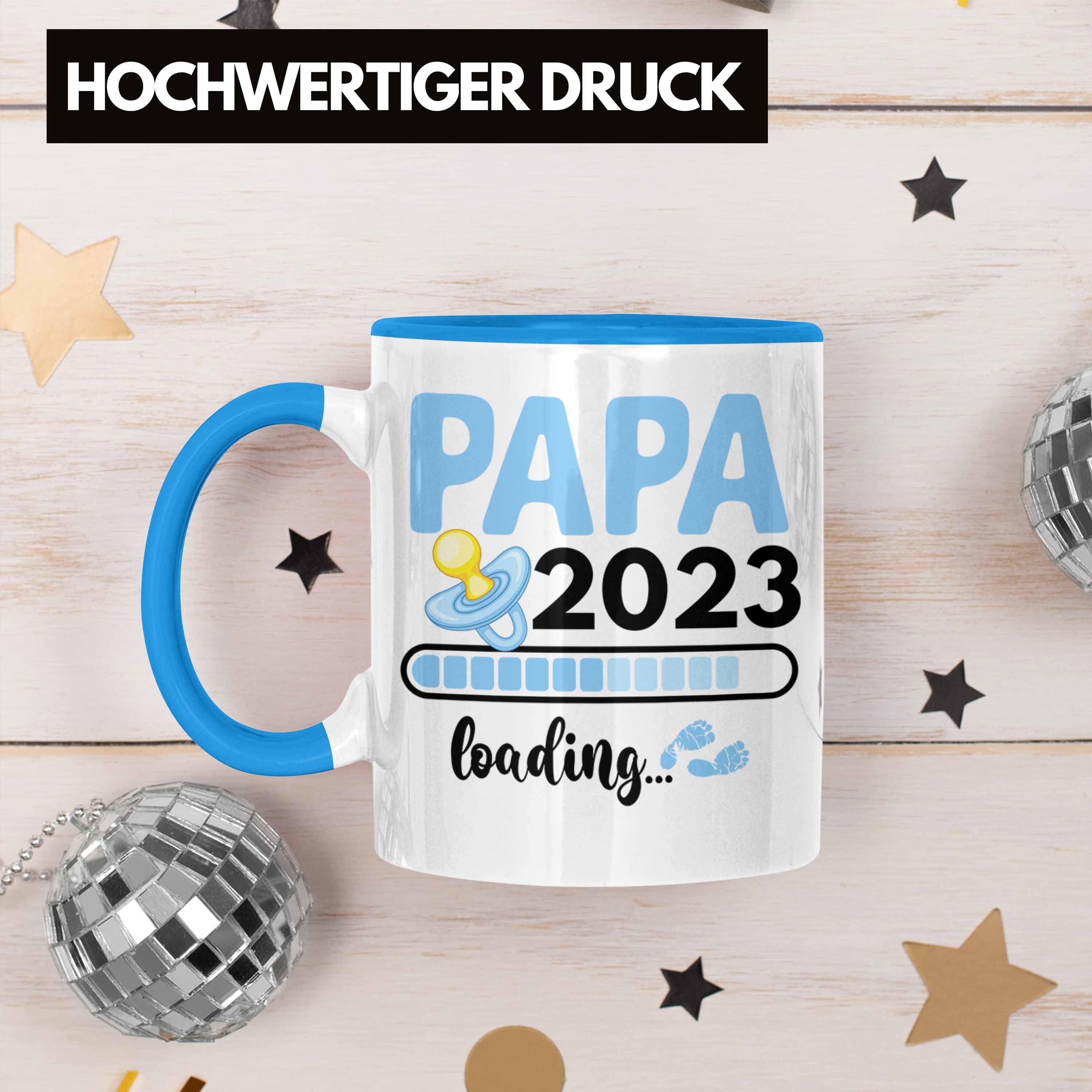Trendation Papa Trendation - Tasse Schwanger 2023 Loading Tasse Blau