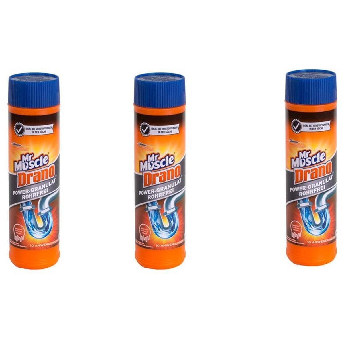 Mr Muscle Mr Muscle Drano Power-Granulat Rohrfrei 10 Anwendungen (3er Pack) Rohrreiniger