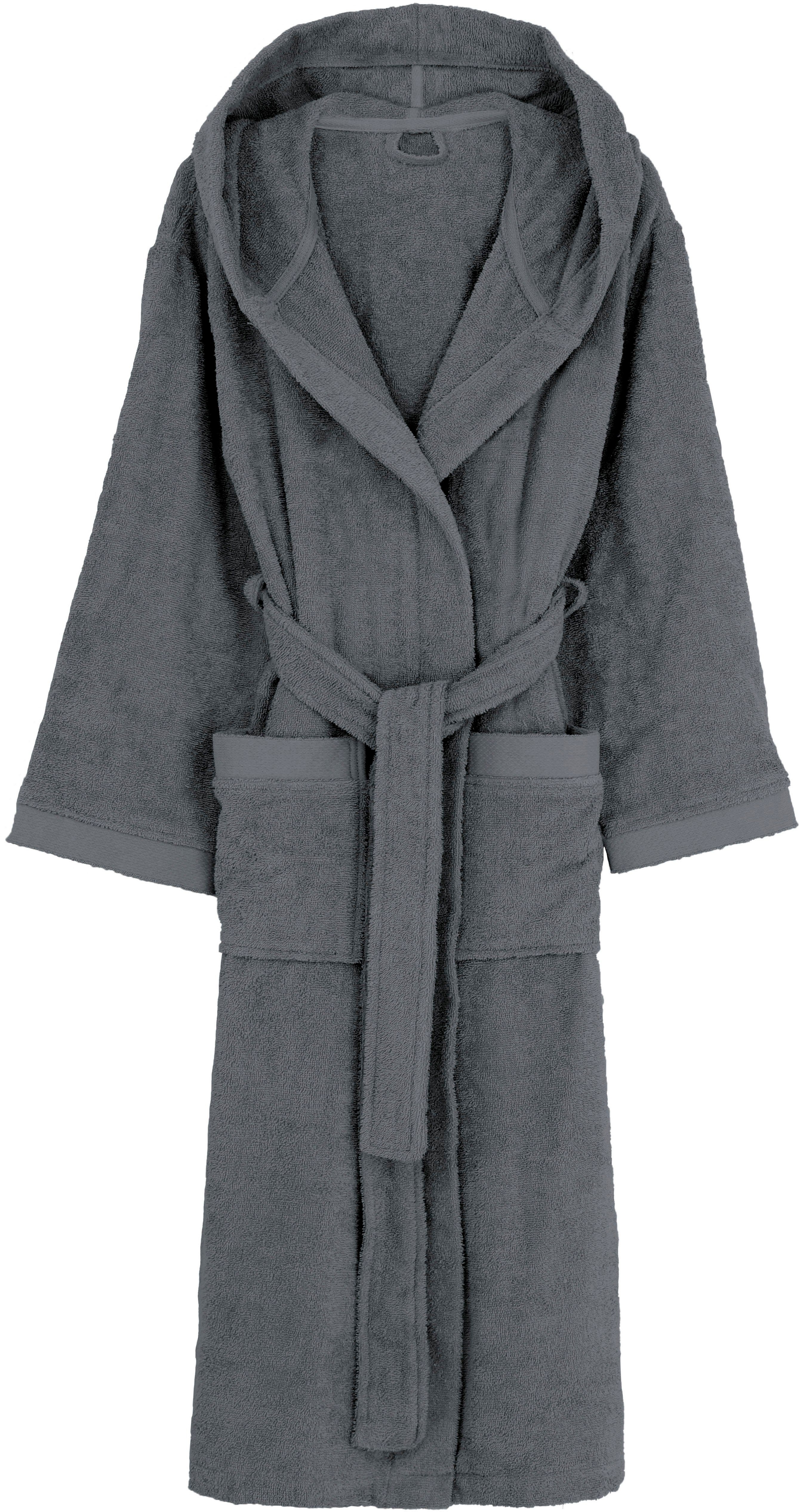 OTTO home Unisex-Bademantel Tailles, ideal für Sauna & Spa, Hotelbademantel, Morgenmantel, Langform, Walkfrottier, Kapuze, Gürtel, langer Bademantel für Damen und Herren, 100% Baumwolle, XS-3XL