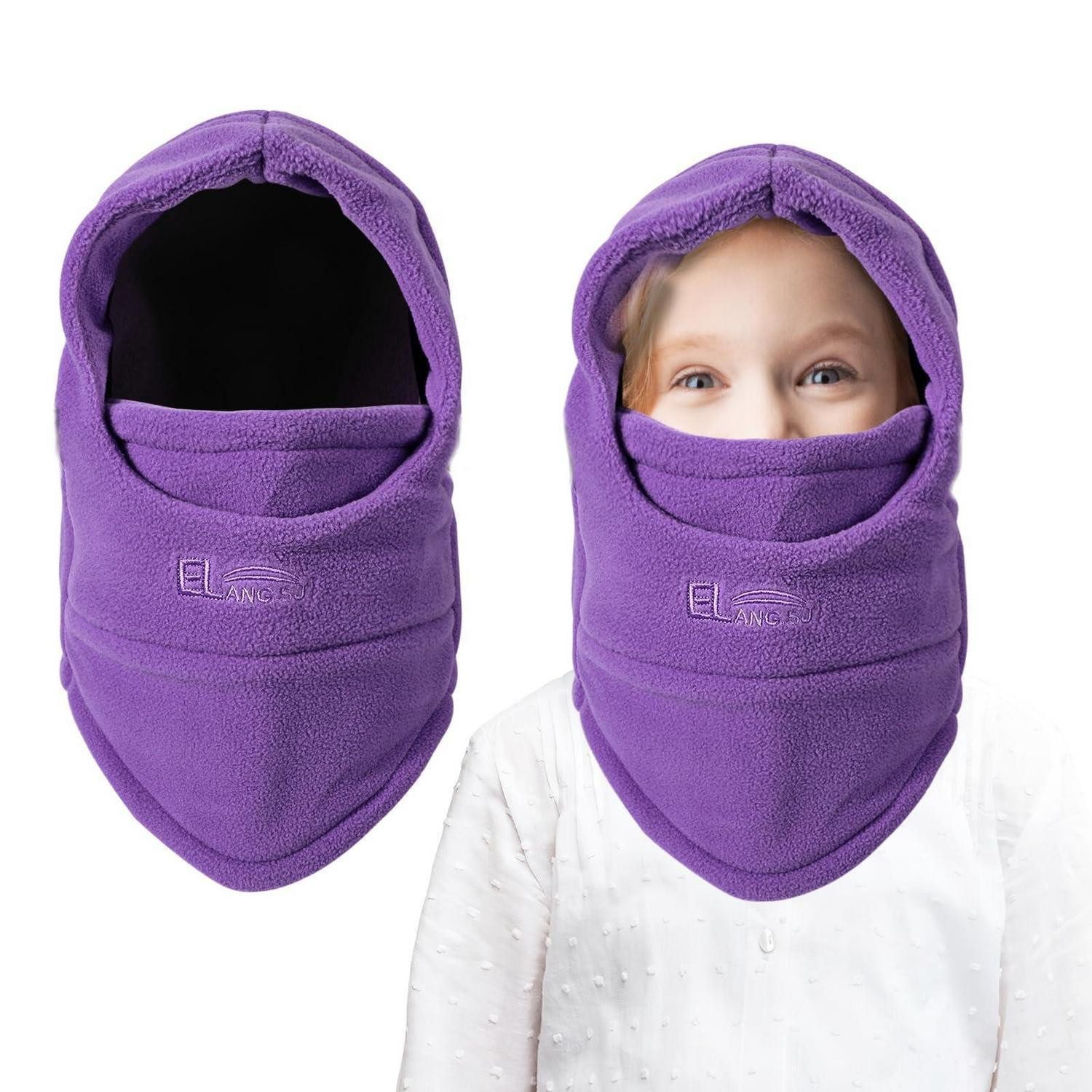 LuxusKollektion Sturmhaube Sturmhaube Kinder Thermofleece Skimaske Einheitsgröße Violett
