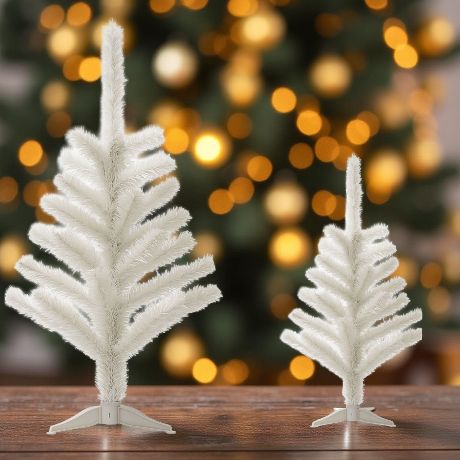 BURI Künstlicher Weihnachtsbaum Künstlicher Weihnachtsbaum Weiß 30 und 60cm Deko Tanne Weihnachten