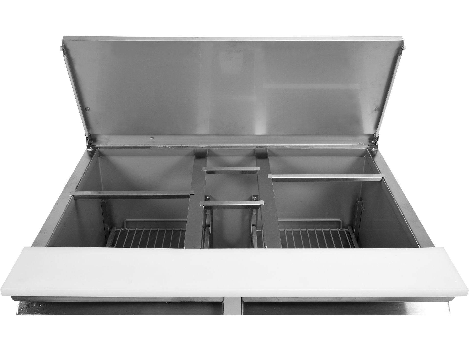 Yato Arbeitstisch Kühltheke, Kühltisch mit Abdeckung, 2 Türen, 170W, 240L, 900x700x876mm (PE, PE)
