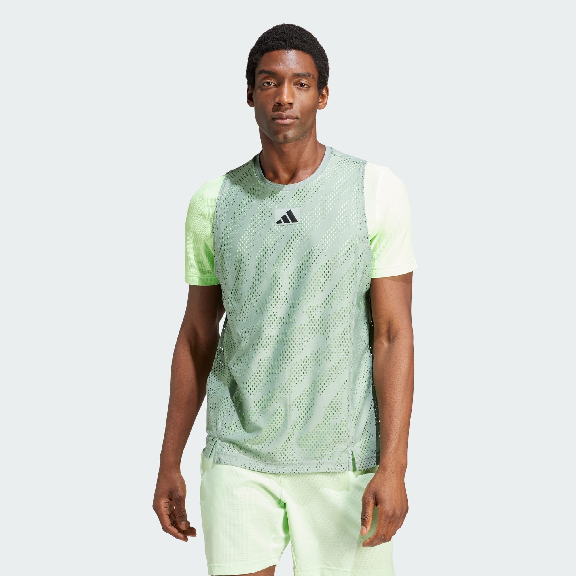 adidas Performance Funktionsshirt TENNIS PRO LAYERING T-SHIRT Silver Green / Green Spark