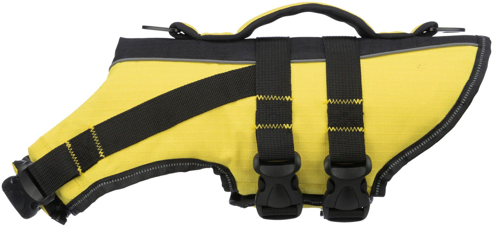 TRIXIE Rettungsweste Schwimmweste für Hunde mit Reflektorstreifen und Bergegriff - gelb/sch