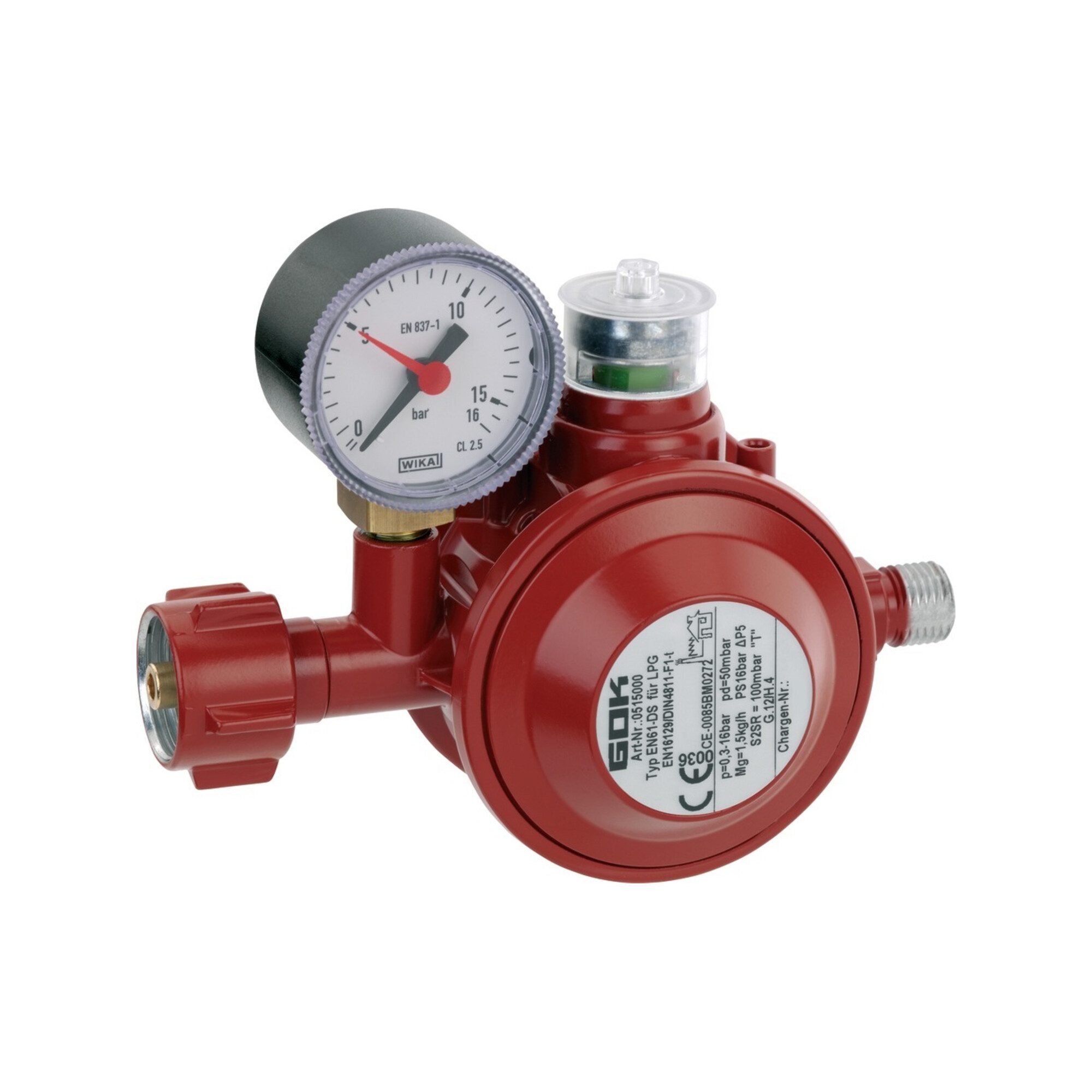 GOK Druckregler Gok Haushalt-Regler 1,5kg 50mbar 05-150