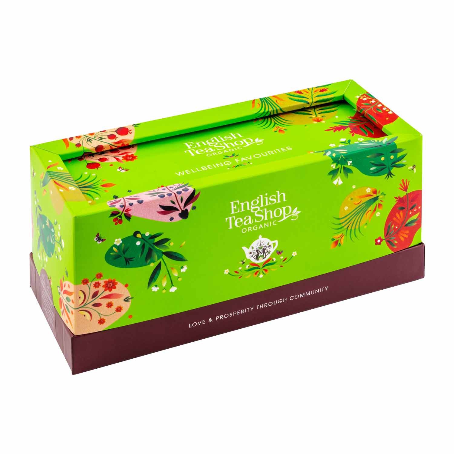 English Tea Shop Tee Kollektion "Wellbeing Favourites", Ayurveda Tee, BIO, 40 Teebeutel, 5 verschiedene Wohlfühl-Tees.