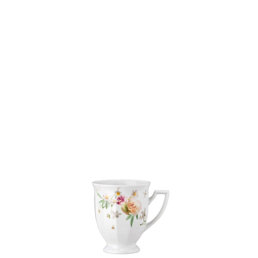 Rosenthal Becher Maria Pink Rose mit Porzellan Henkel, Becher