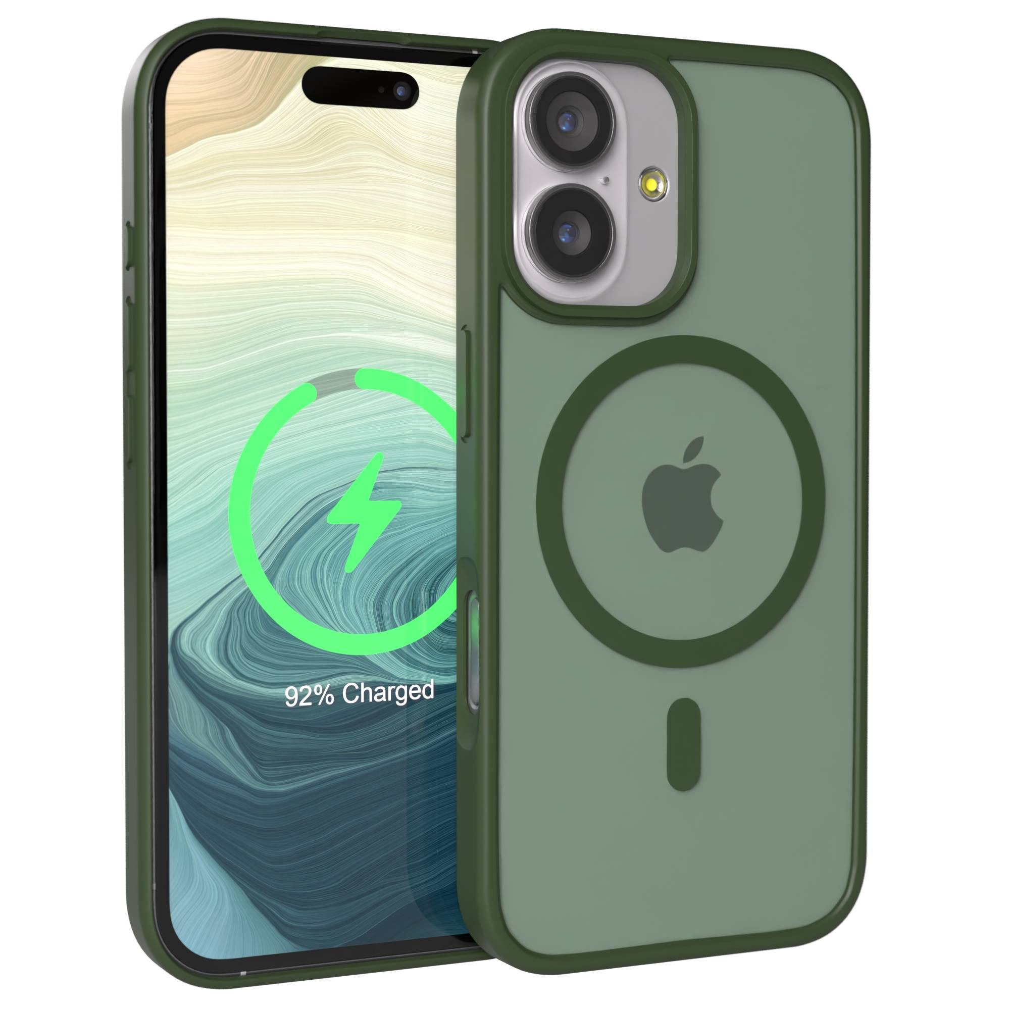 EAZY CASE Handyhülle Outdoor Case MagSafe für Apple iPhone 17 6,3 Zoll, Outdoor Handy Hülle Slim Cover MagSafe Etui Outdoorcase Dunkelgrün