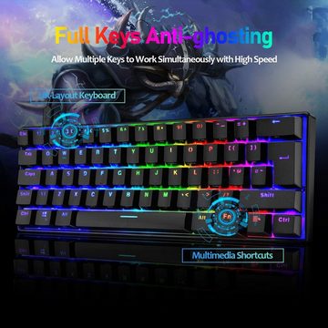 LexonElec RGB-Hintergrundbeleuchtung Tastatur- und Maus-Set, Gaming-Atmosphäre,individuell anpassbar für Personalisiertes Erlebnis