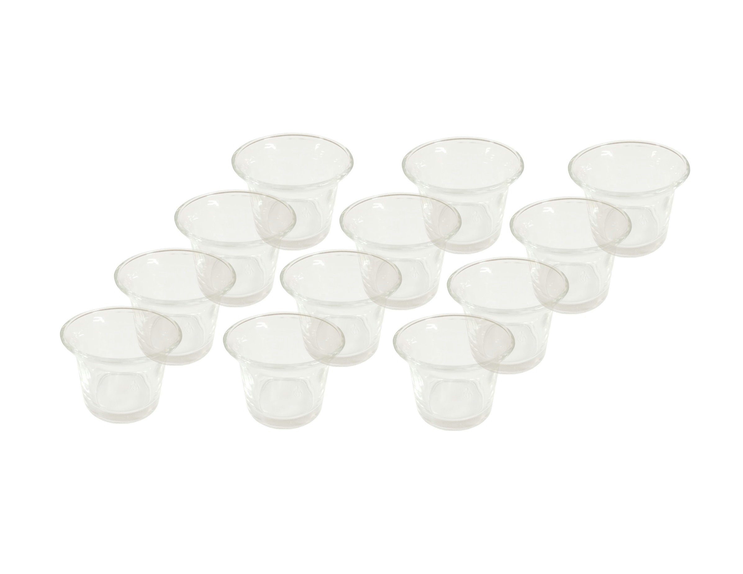 Provance Teelichthalter 12 - 24x Teelichtglas geschwungener Rand Ø 6,3 cm (12 St)