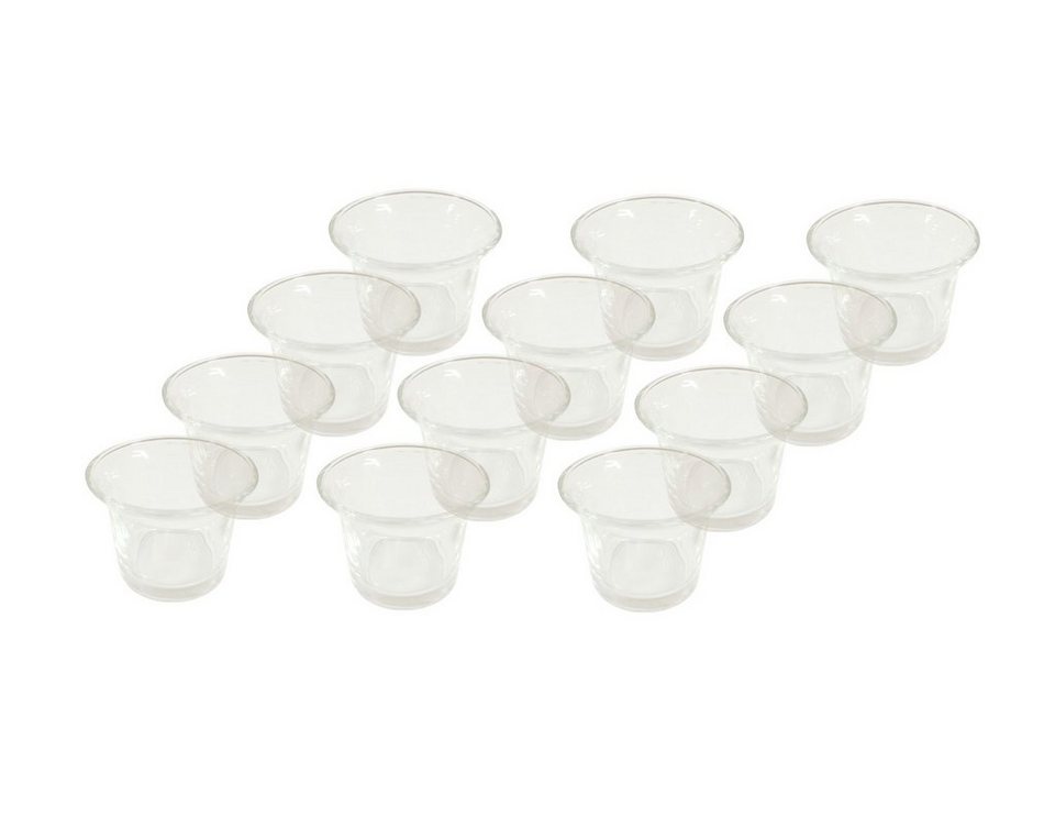 Provance Teelichthalter 12 - 24x Teelichtglas geschwungener Rand Ø 6,3 cm  (12 St)