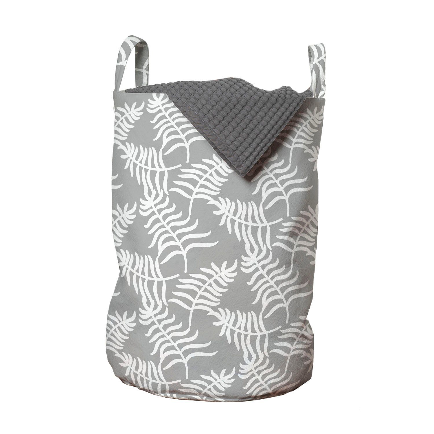 Abakuhaus Wäschesäckchen Wäschekorb mit Griffen Kordelzugverschluss für Waschsalons, Blätter Exotische Dschungel Flora