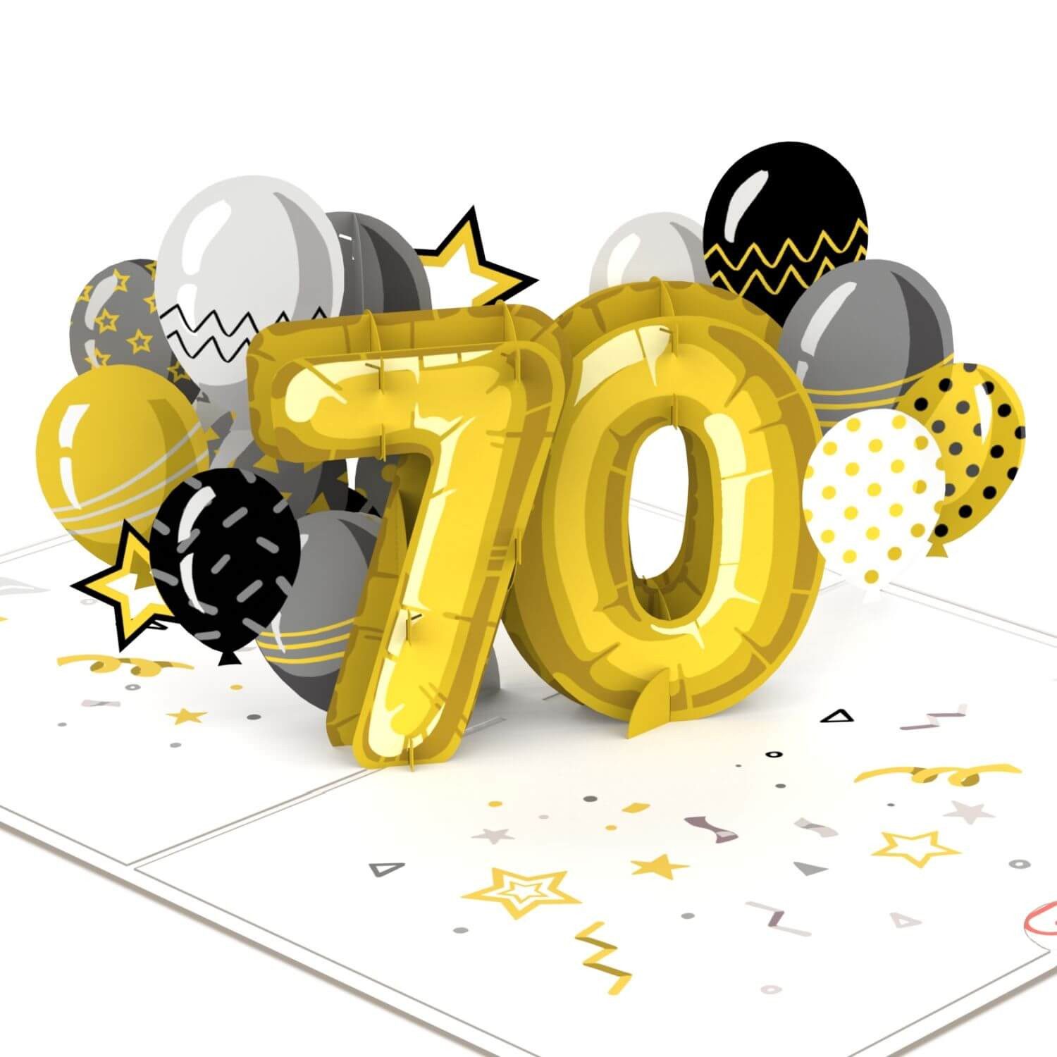 papercrush Geburtstagskarte 70. Geburtstag Pop-Up Karte