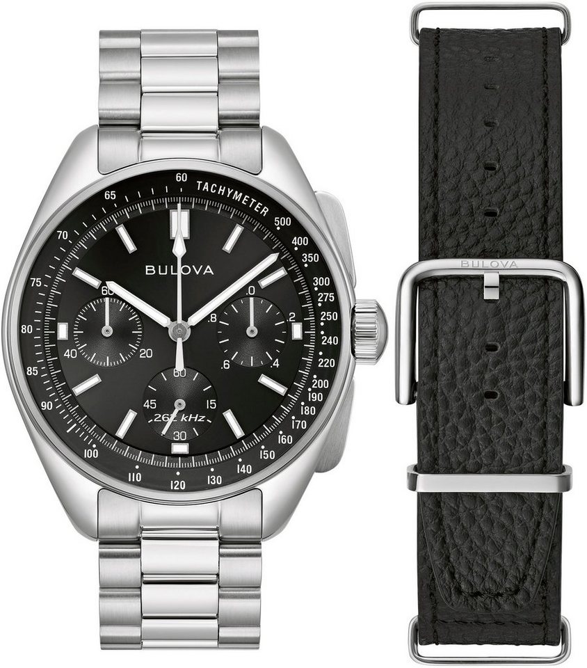 Bulova Chronograph 96K111, (Set, 2-tlg., mit Wechselband), Schicker  Chronograph für Herren