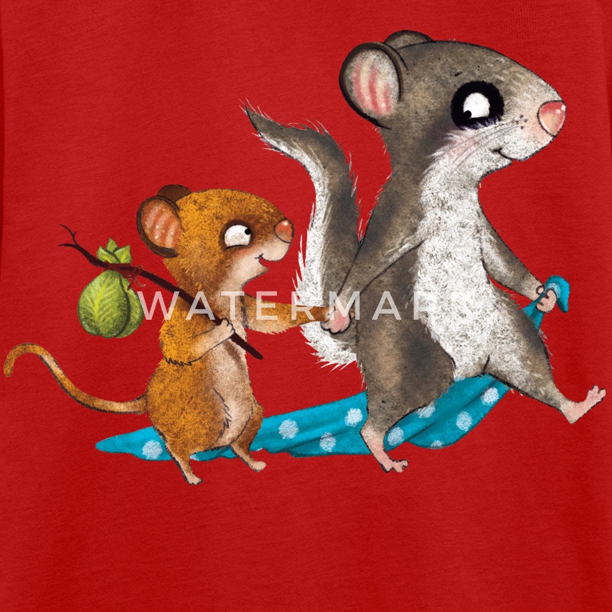 Spreadshirt T-Shirt Der Kleine Siebenschläfer Unterwegs Mit Maus Kinder Premium T-Shirt (1-tlg)