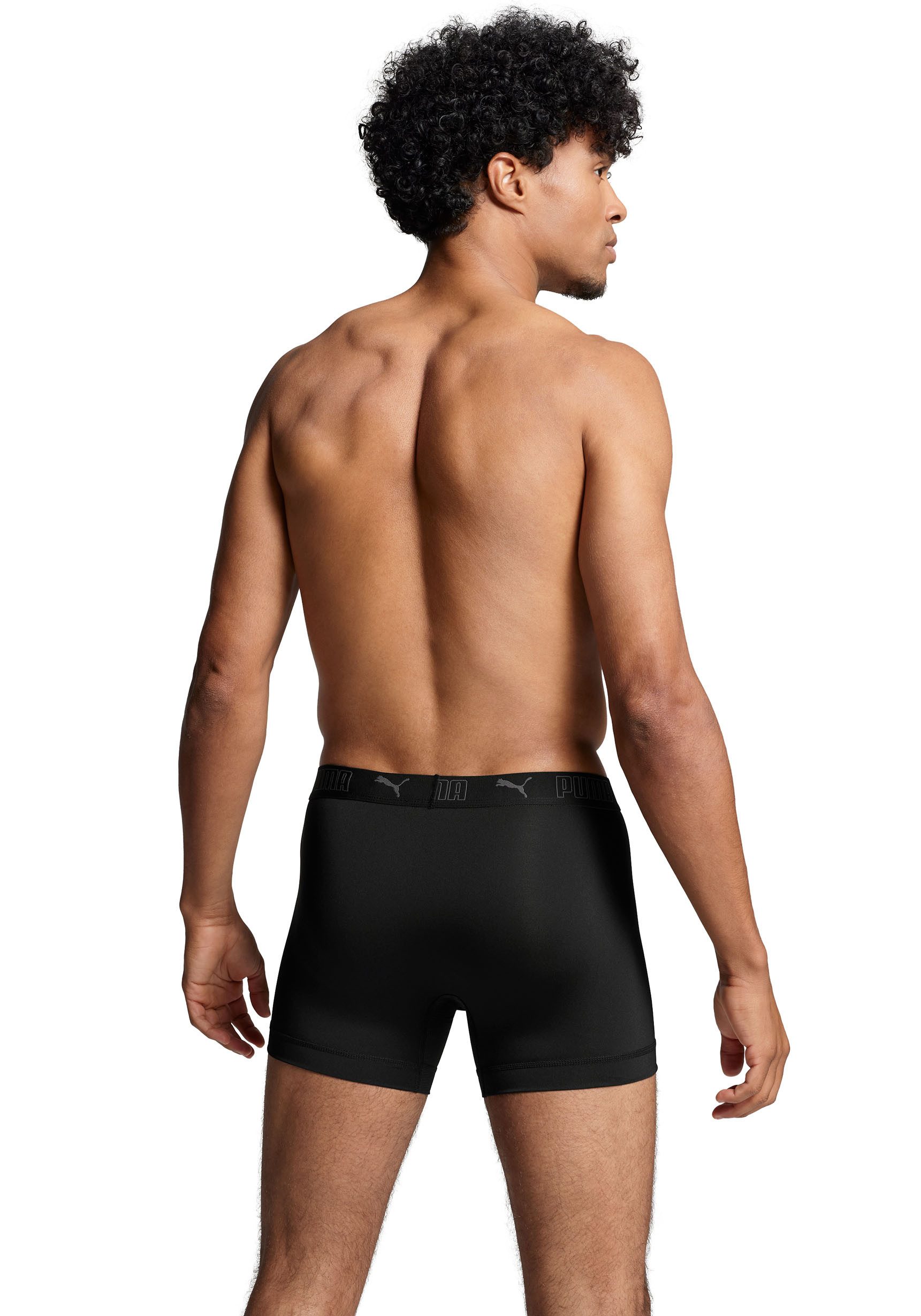 PUMA Boxershorts PUMA MEN SPORT MICROFIBER BOXERS 2P (2er Pack) mit Logo-Bund