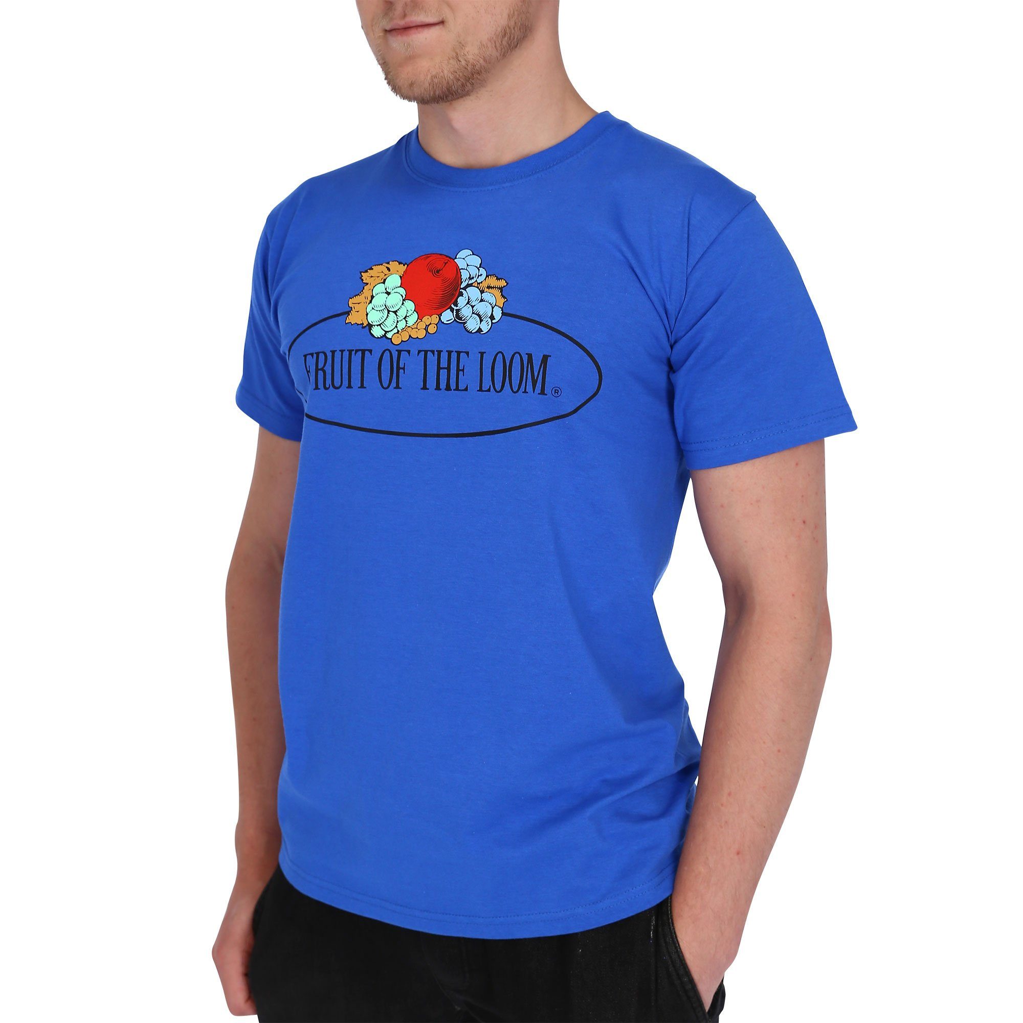 Fruit of the Loom Rundhalsshirt Fruit of the Loom Fruit of the Loom T-Shirt mit Vintage Logo royal
