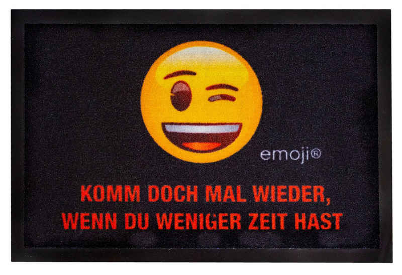 Fußmatte emoji- Türmatte Komm doch mal wieder! 60x40 cm, Rockbites, Rechteckig, Höhe: 3 mm