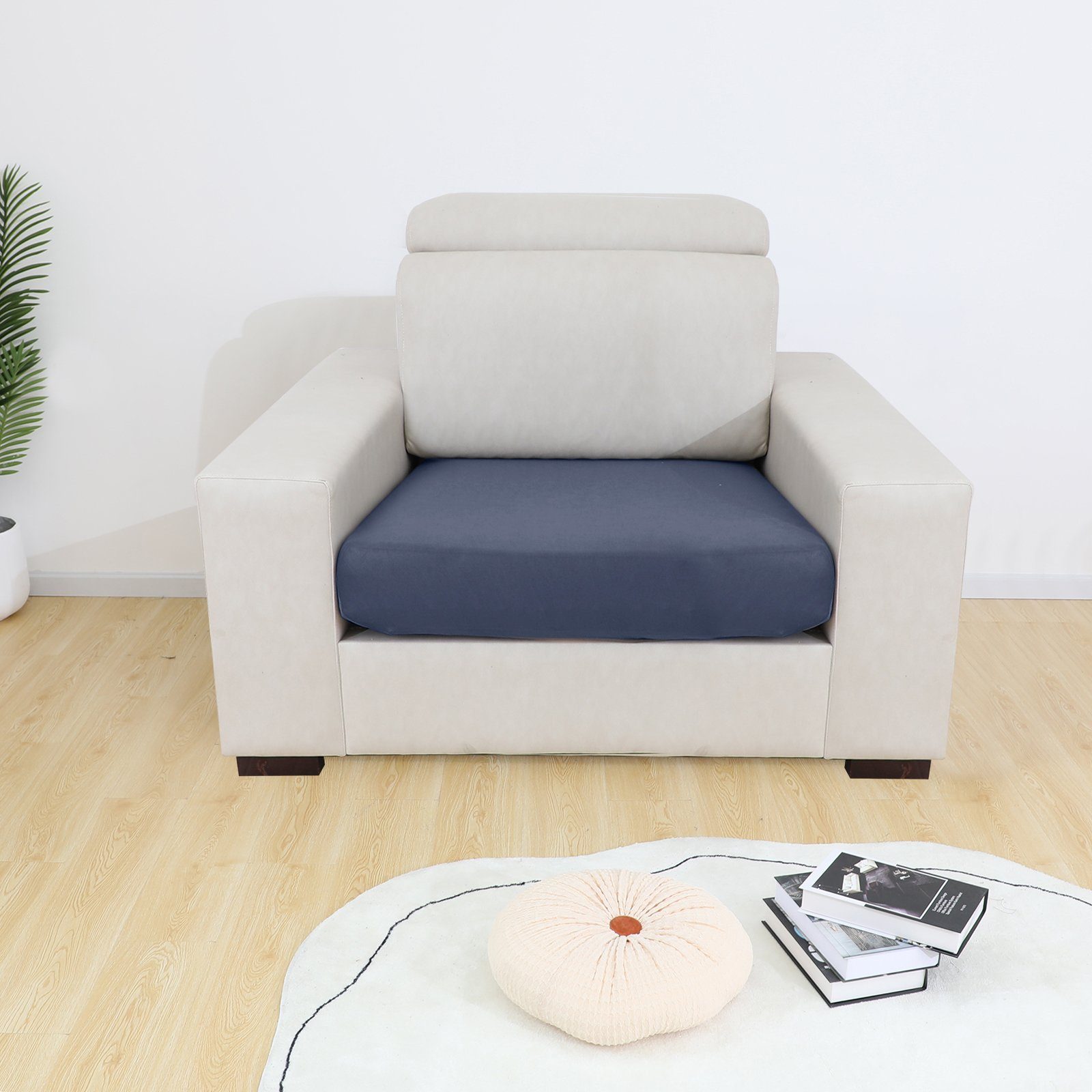Sofa mit für 1-3 ultradünn, wasserdicht, Blau Rosnek Sitzen, Sofahusse Stretch,
