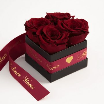 Kunstpflanze Allerbeste Mama Infinity Rosenbox mit duftenden Blumen lange haltbar Rose, ROSEMARIE SCHULZ Heidelberg, Höhe 8,5 cm, Geschenkidee Muttertag