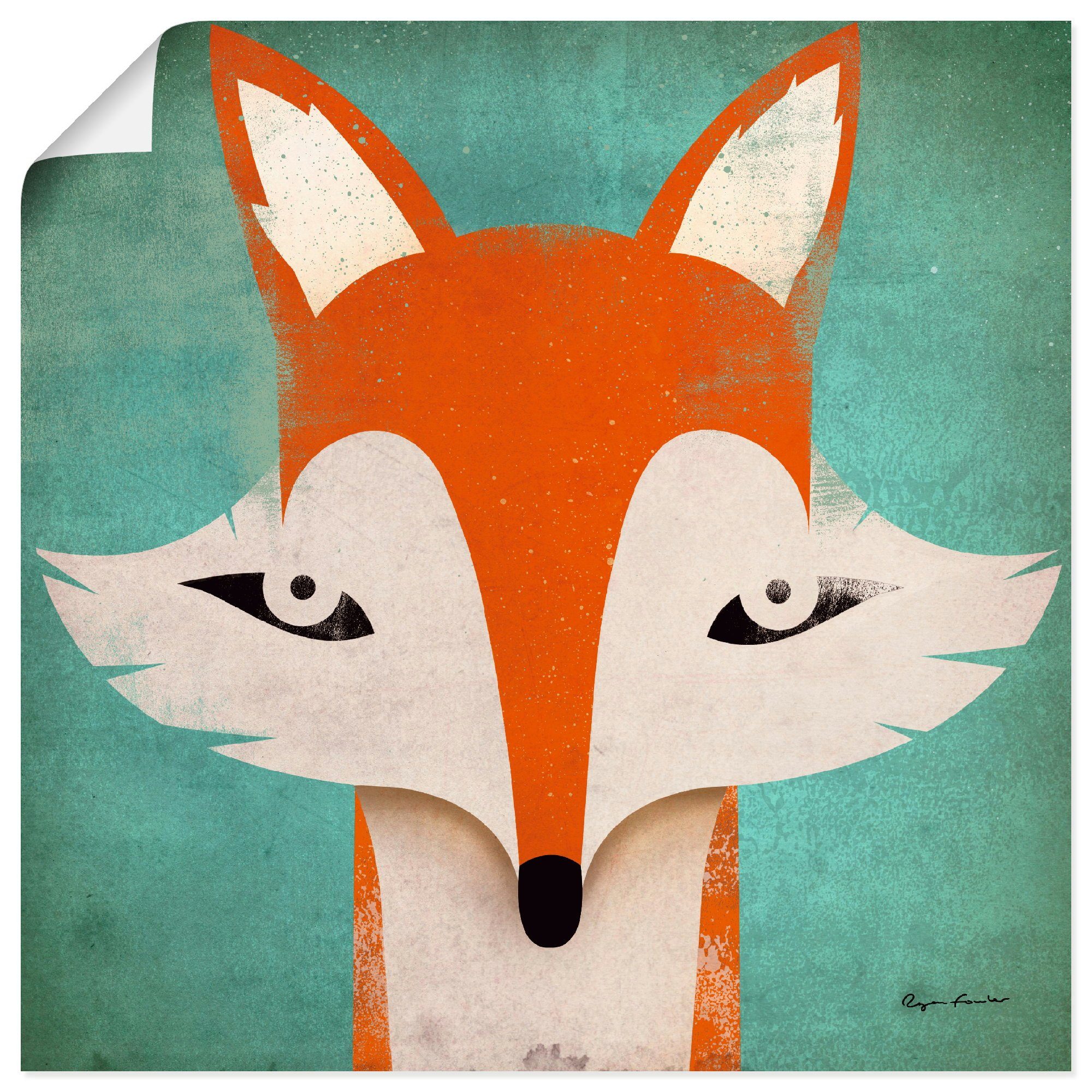 Artland Poster Fuchs, Tiere (1 St), als Leinwandbild, Wandaufkleber oder Poster in versch. Größen