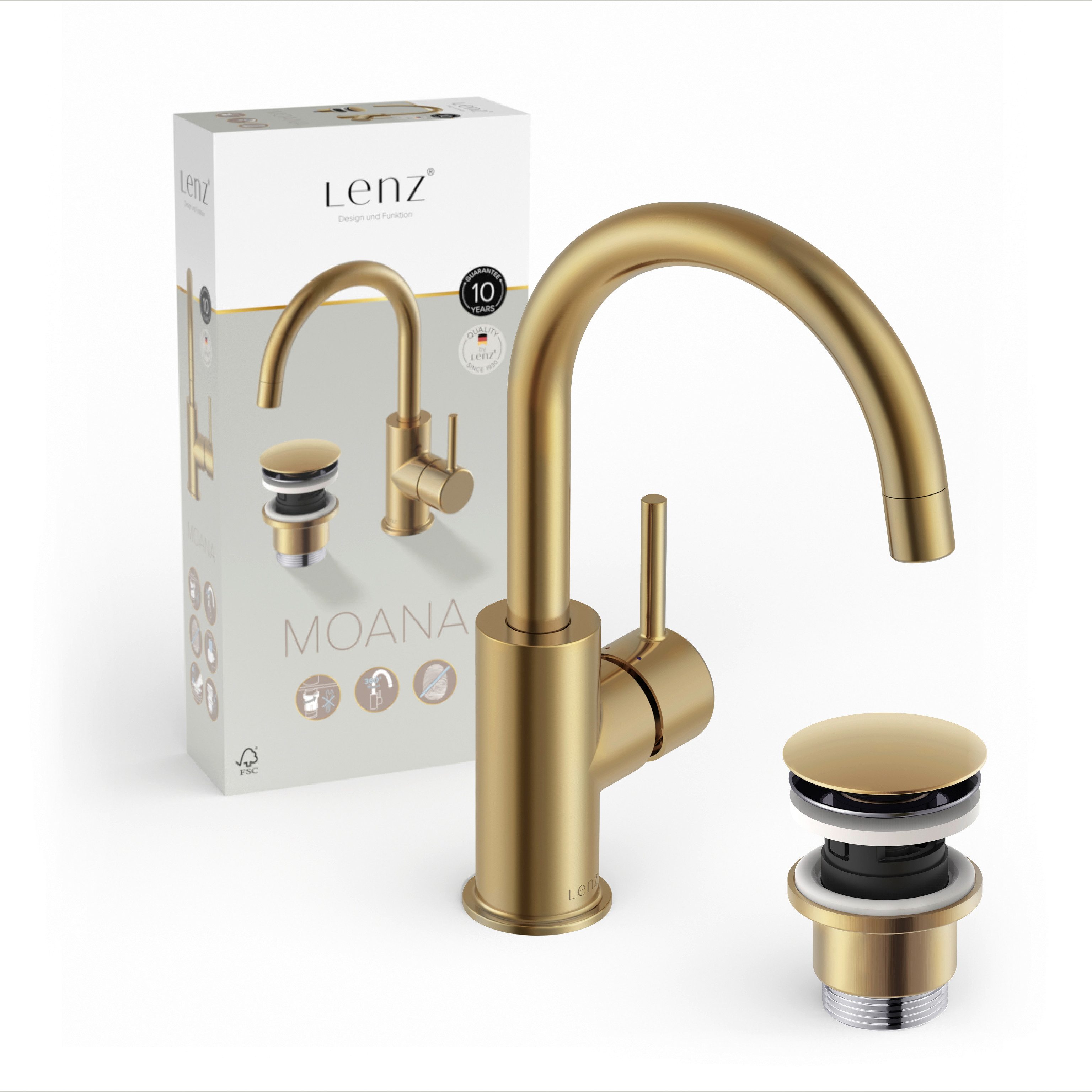 Lenz Waschtischarmatur MOANA (Armatur mit Pop-Up-Ventil) günstig online kaufen