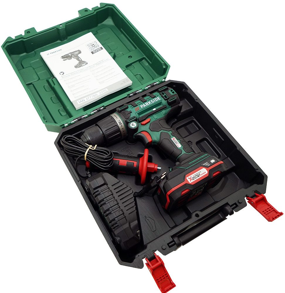 Parkside Akku-Bohrschrauber 20V 3in1 Akku Schlagbohrschrauber PSBSA 20-Li inkl. 2Ah Akku, 20 V, Integrierte LED-Arbeitsleuchte