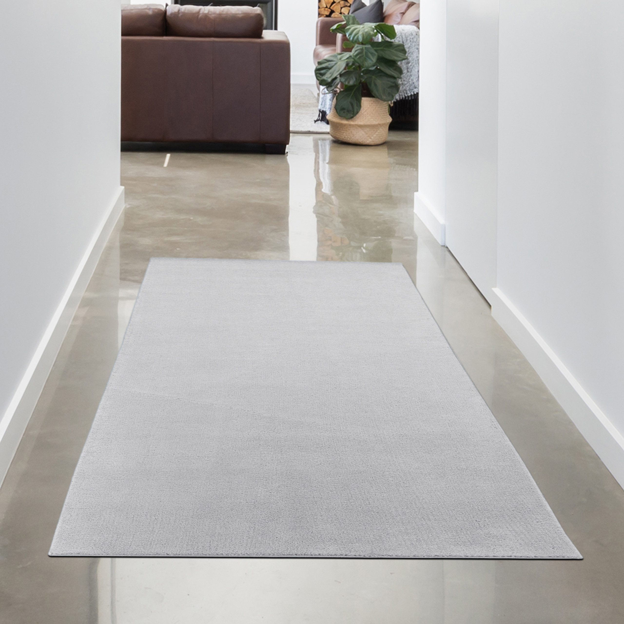 Carpetia Teppich Moderner Teppich silber samtig günstig online kaufen